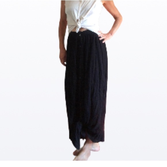 Forever 21 Black Button up asymmetrical Maxi Skirt - Picture 2 of 14